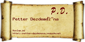 Petter Dezdemóna névjegykártya
